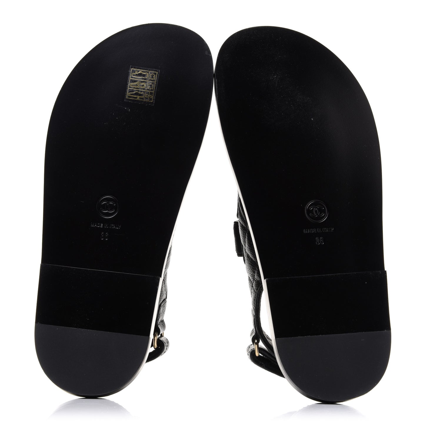 Grained Calfskin Velcro Dad Sandals 36 Black
