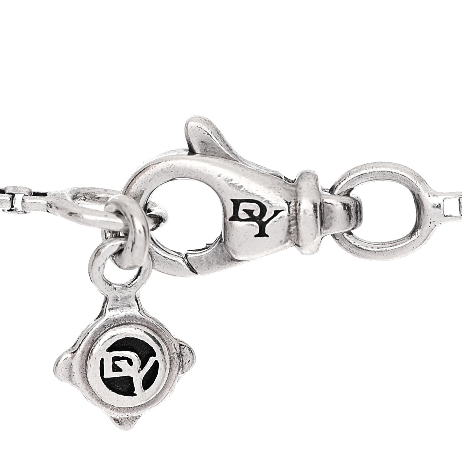 David Yurman Sterling Silver Diamond 15mm Pave Cable Cross Pendant Necklace 4 of 4