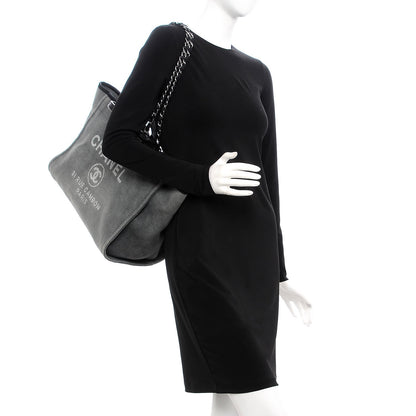 Chanel Canvas Deauville Large Tote Grey 2 of 8