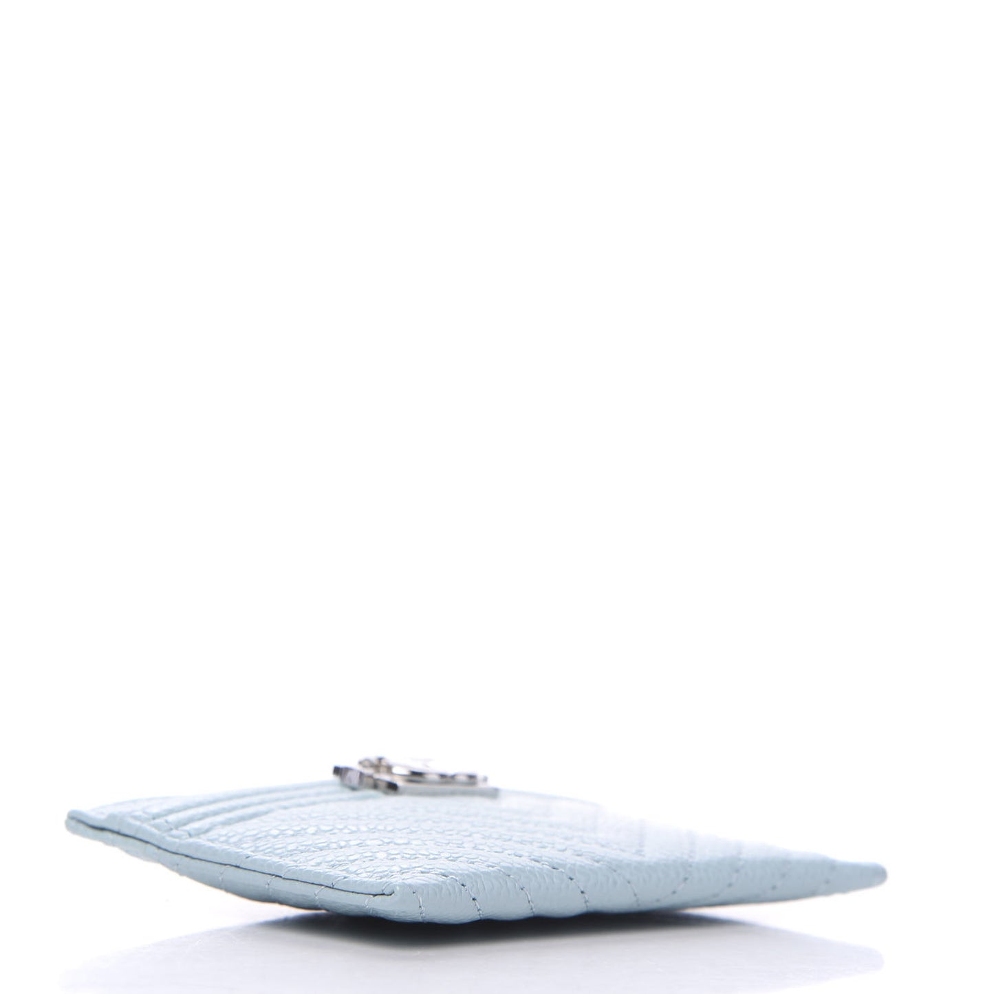 Caviar Chevron Quilted Boy Card Holder Light Blue