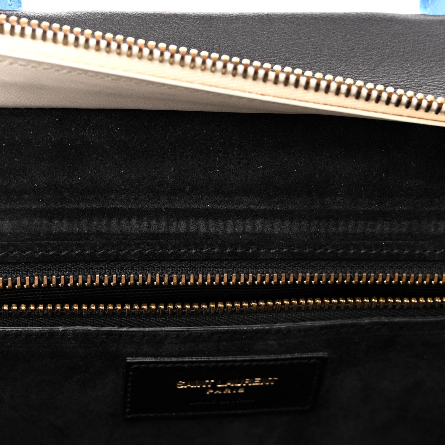 Saint Laurent Calfskin Small Cabas Rive Gauche Bag Black Red Yellow White 13 of 16