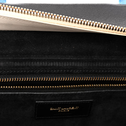 Saint Laurent Calfskin Small Cabas Rive Gauche Bag Black Red Yellow White 13 of 16