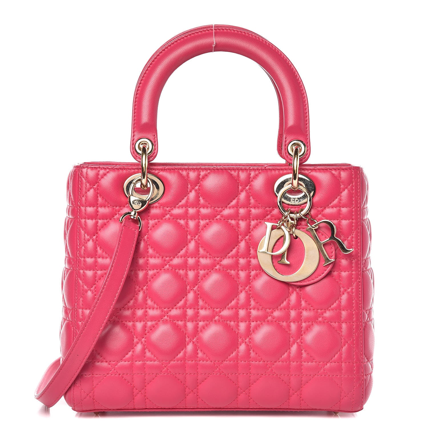 Christian Dior Lambskin Cannage Medium Lady Dior Pink 1 of 10