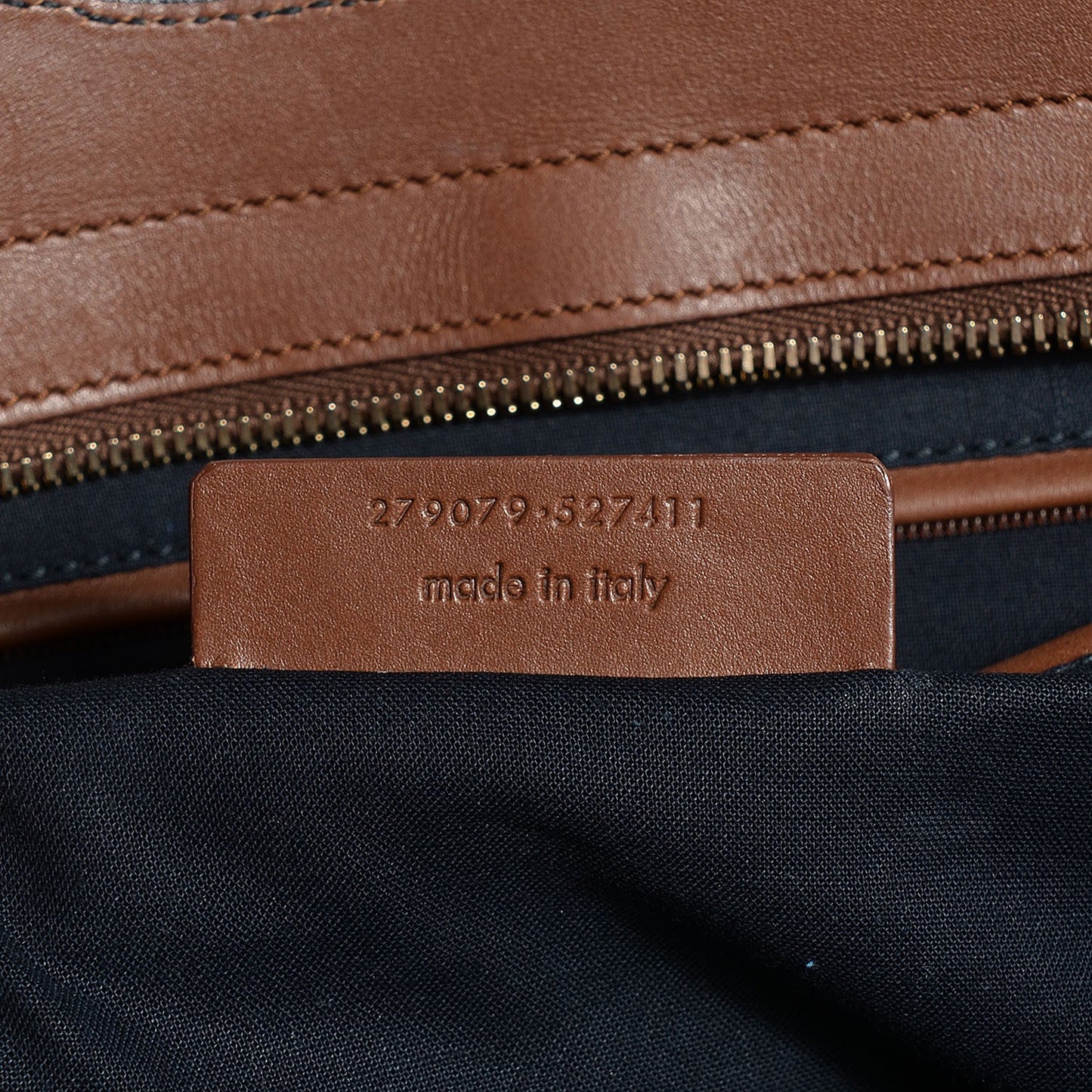 Calfskin Medium Tri-Color Cabas Chyc Navy Mushroom