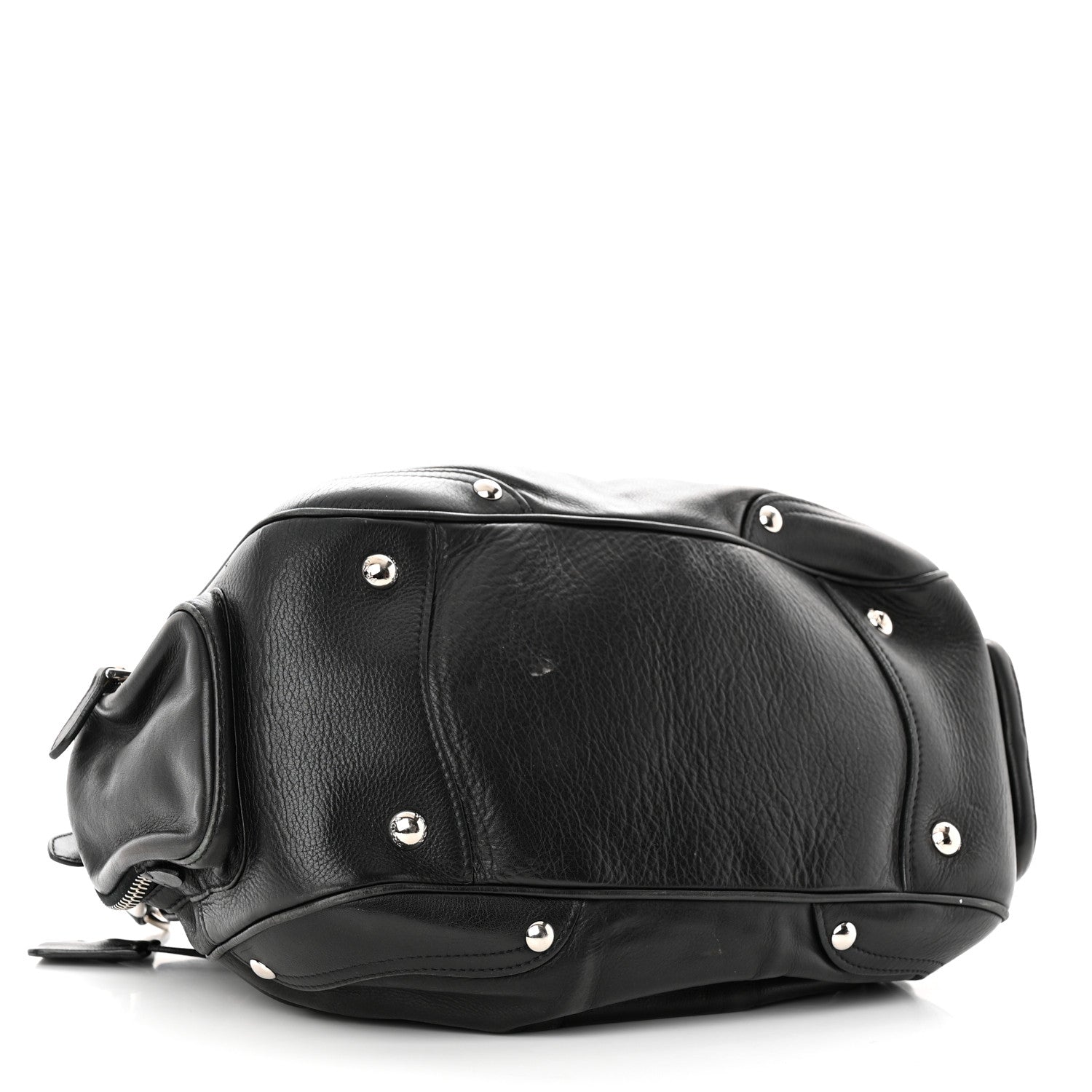 Prada Cervo Antik Easy A Foldover Pushlock Flap Satchel Black 4 of 18