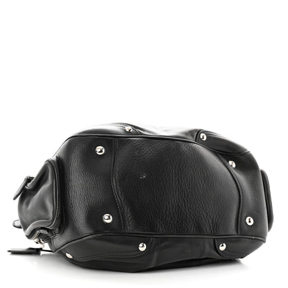 Prada Cervo Antik Easy A Foldover Pushlock Flap Satchel Black 4 of 18