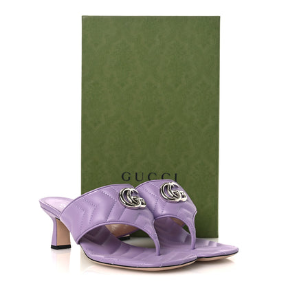 Gucci Nappa Charlotte GG Marmont 55mm Thong Sandals 38 Pale Lavander 13 of 13