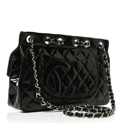 Chanel Patent Quilted Jumbo Diagonal CC Flap Black 3 of 12