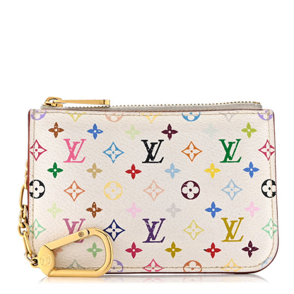 Louis Vuitton Monogram Multicolor Key Pouch White Litchi 1 of 7