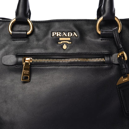Prada Soft Calf Tote Black 9 of 11