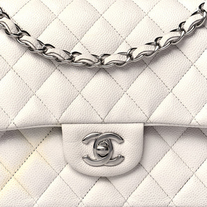 Chanel Caviar Quilted Medium Double Flap White 8 of 18