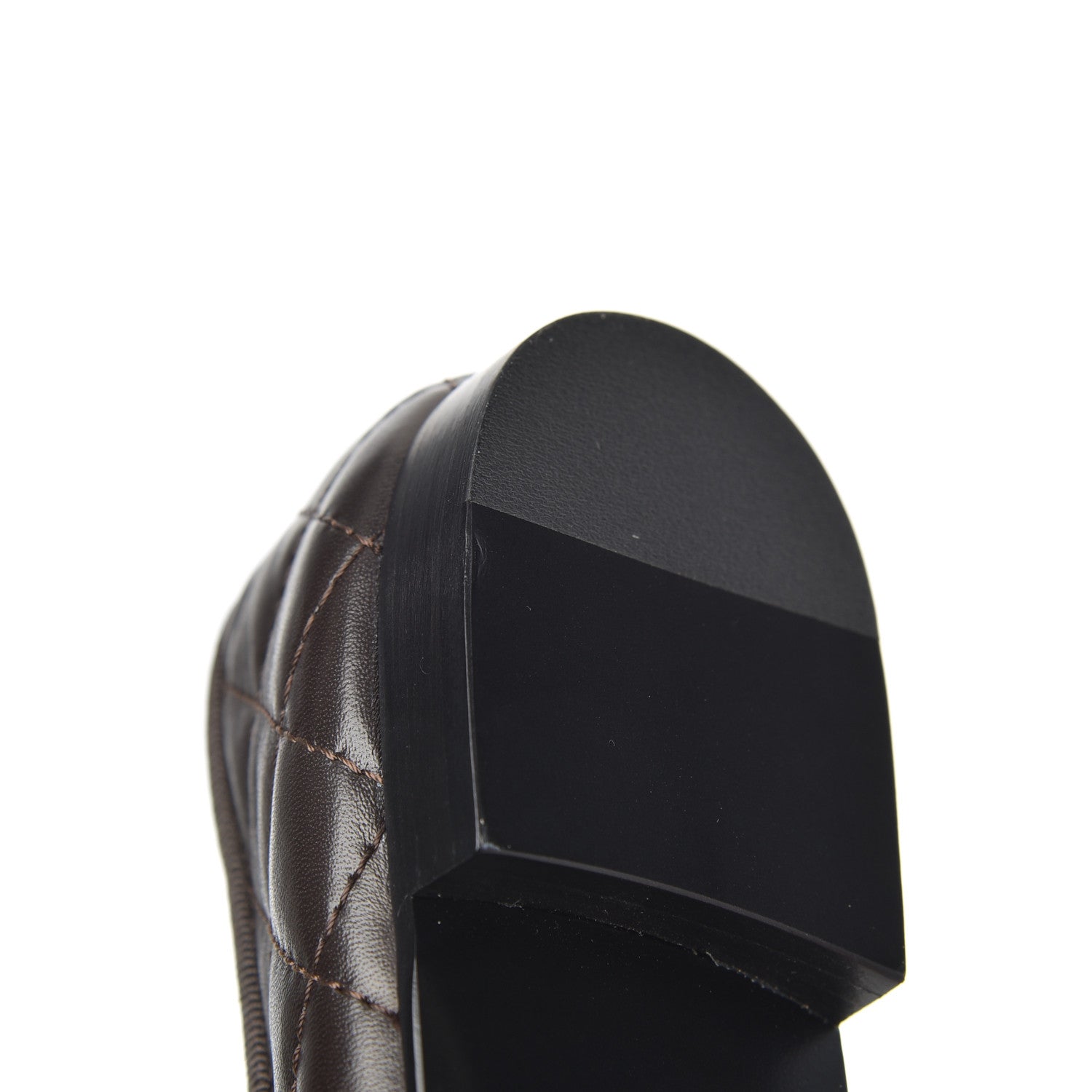 Chanel Lambskin Quilted Cap Toe Ballerina Flats 36.5 Dark Brown 12 of 14