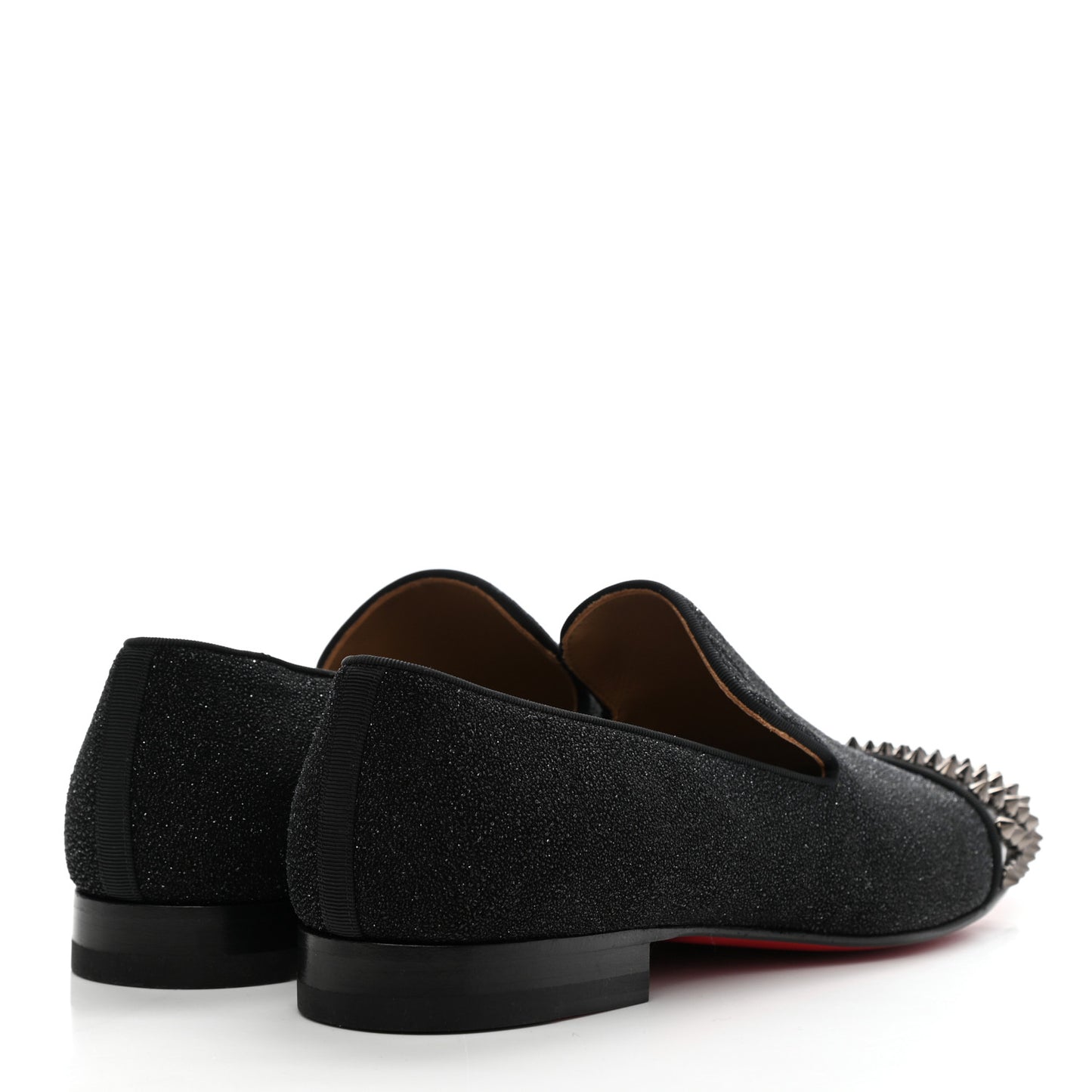 Glitter Patent Mens Spooky Spikes Flat Loafers 41 Black