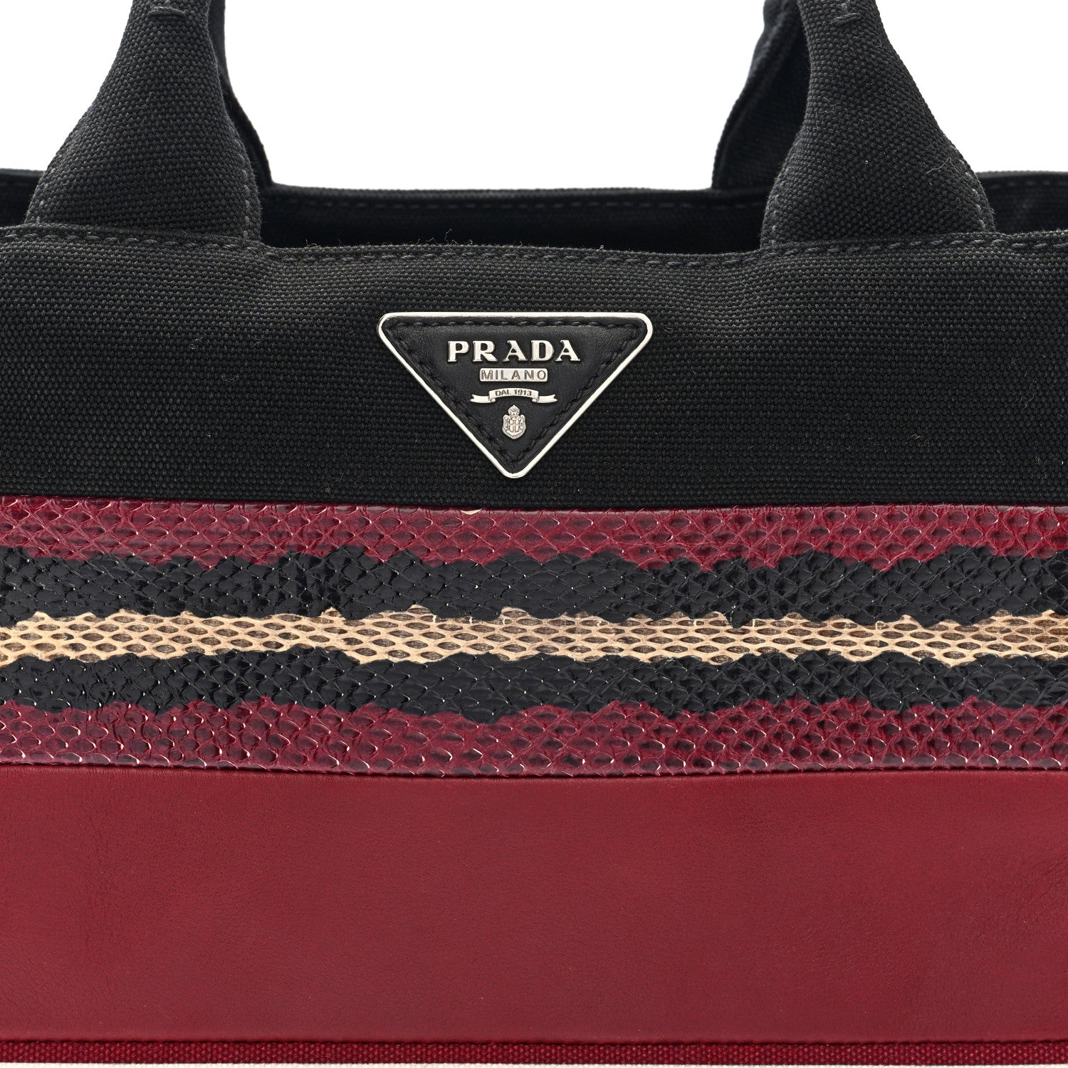 Prada Patch Righe Mix Tote Cerise 7 of 9