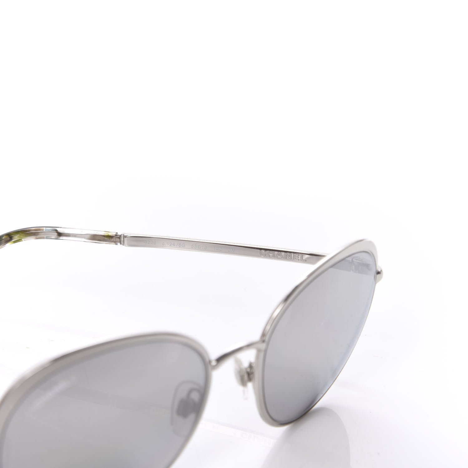 Chanel Round Spring Sunglasses 4206 Black Silver 5 of 8