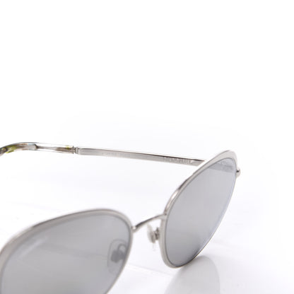 Chanel Round Spring Sunglasses 4206 Black Silver 5 of 8