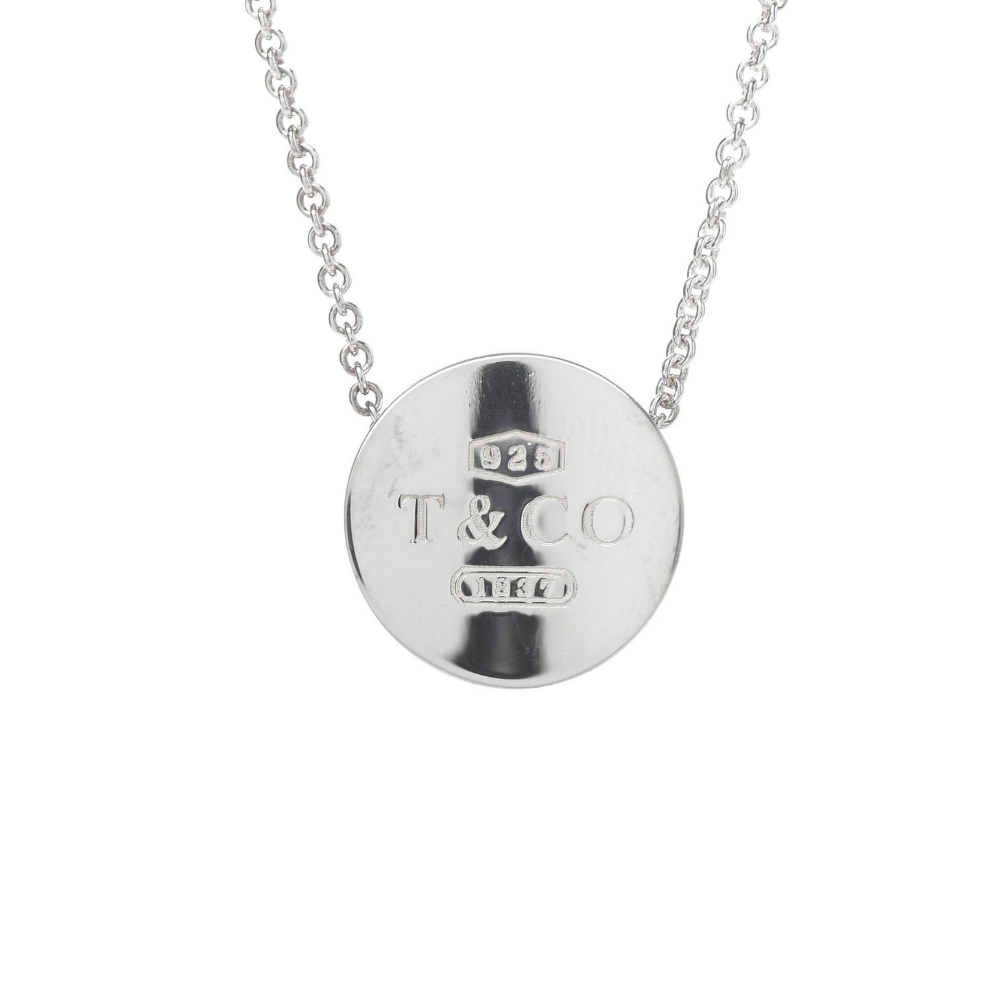 Sterling Silver Round 1837 Pendant Necklace