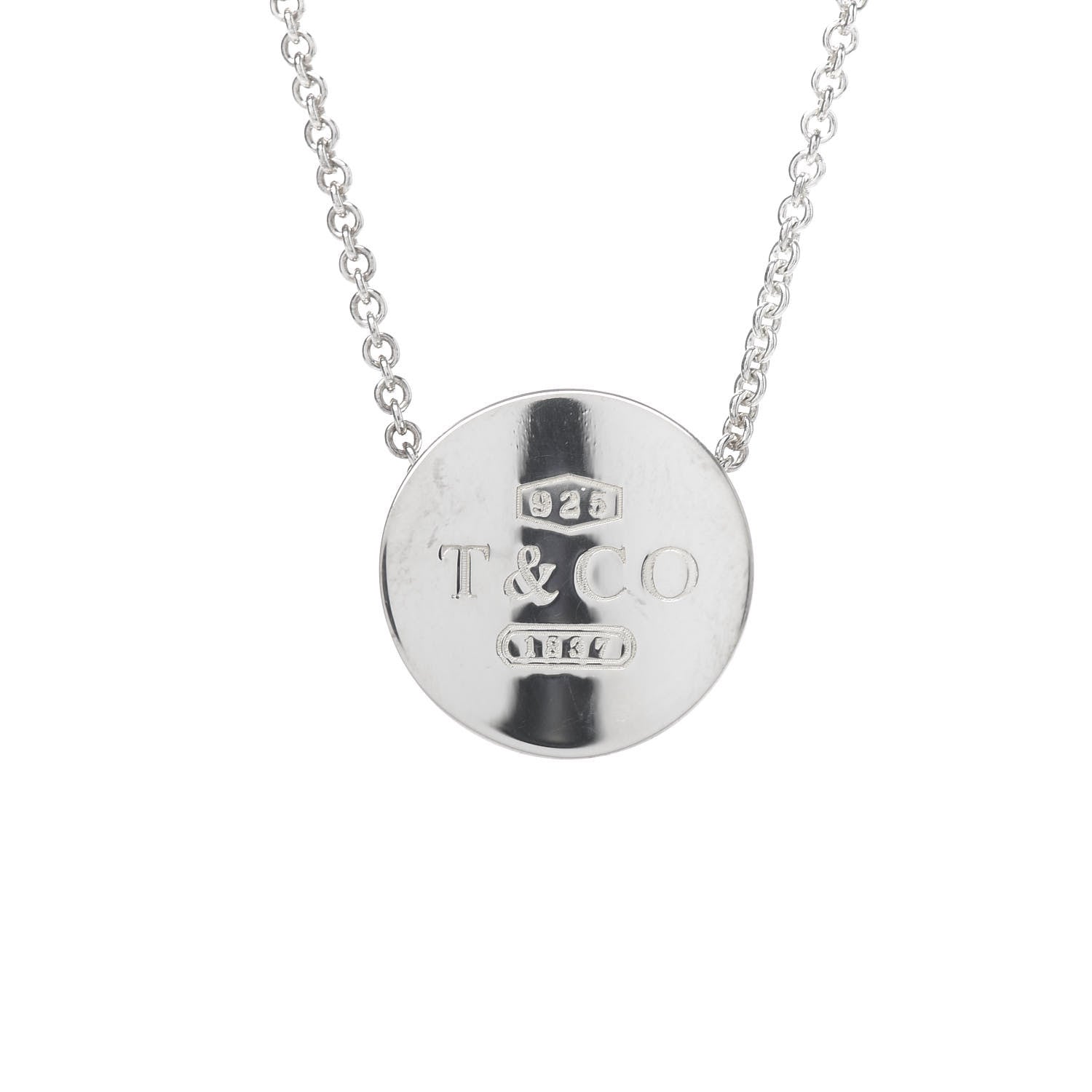 Tiffany Sterling Silver Round 1837 Pendant Necklace 4 of 5