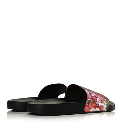 Gucci GG Supreme Monogram Blooms Slide Sandals 39 Beige Multicolor 4 of 9
