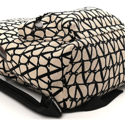 Valentino Garavani Toile Iconographe Backpack Naturale Black Fondant 8 of 9