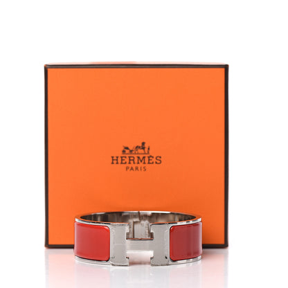 Hermes Enamel Wide Clic Clac H Bracelet PM Rouge Bandana 5 of 5