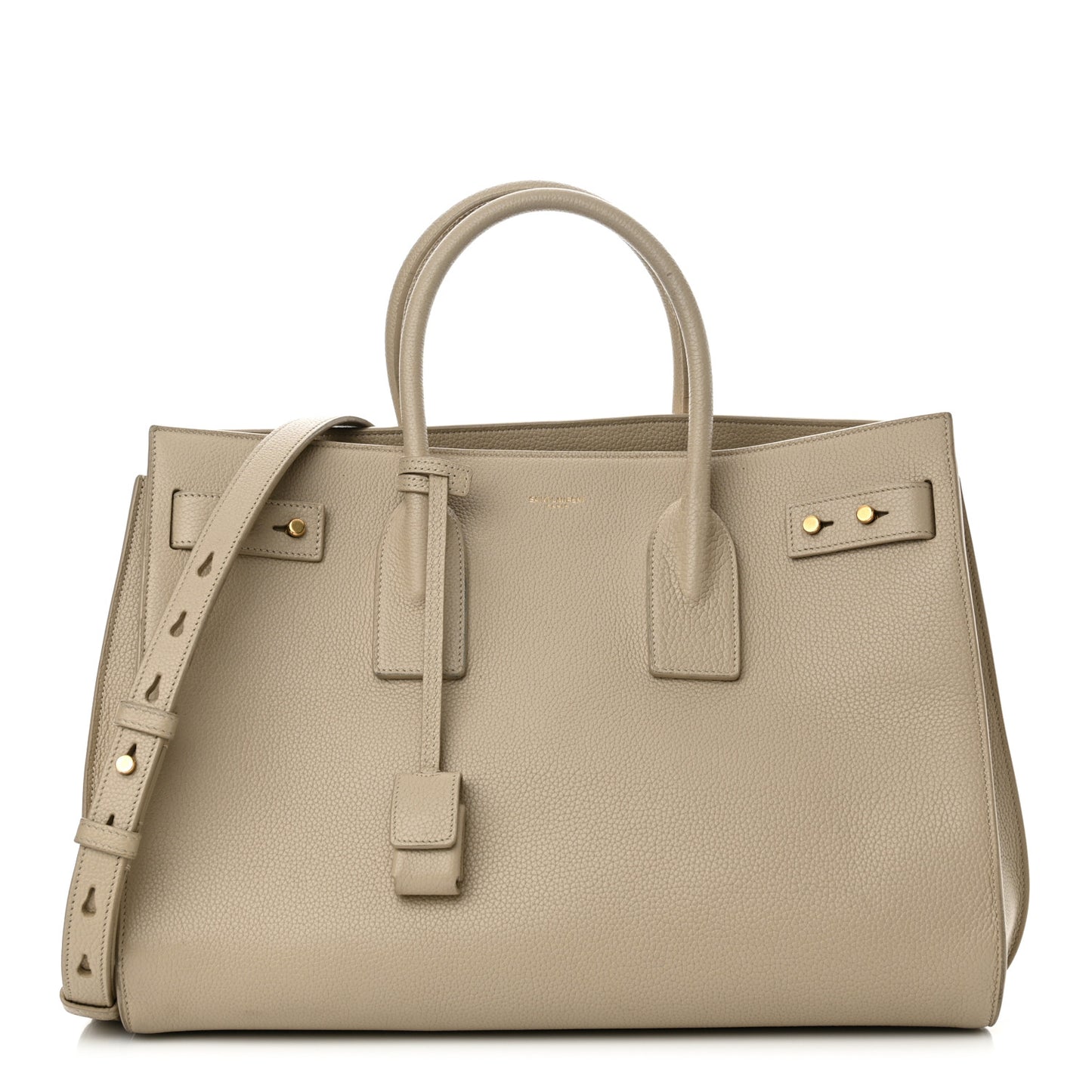 Grained Calfskin Large Souple Sac De Jour Dark Beige