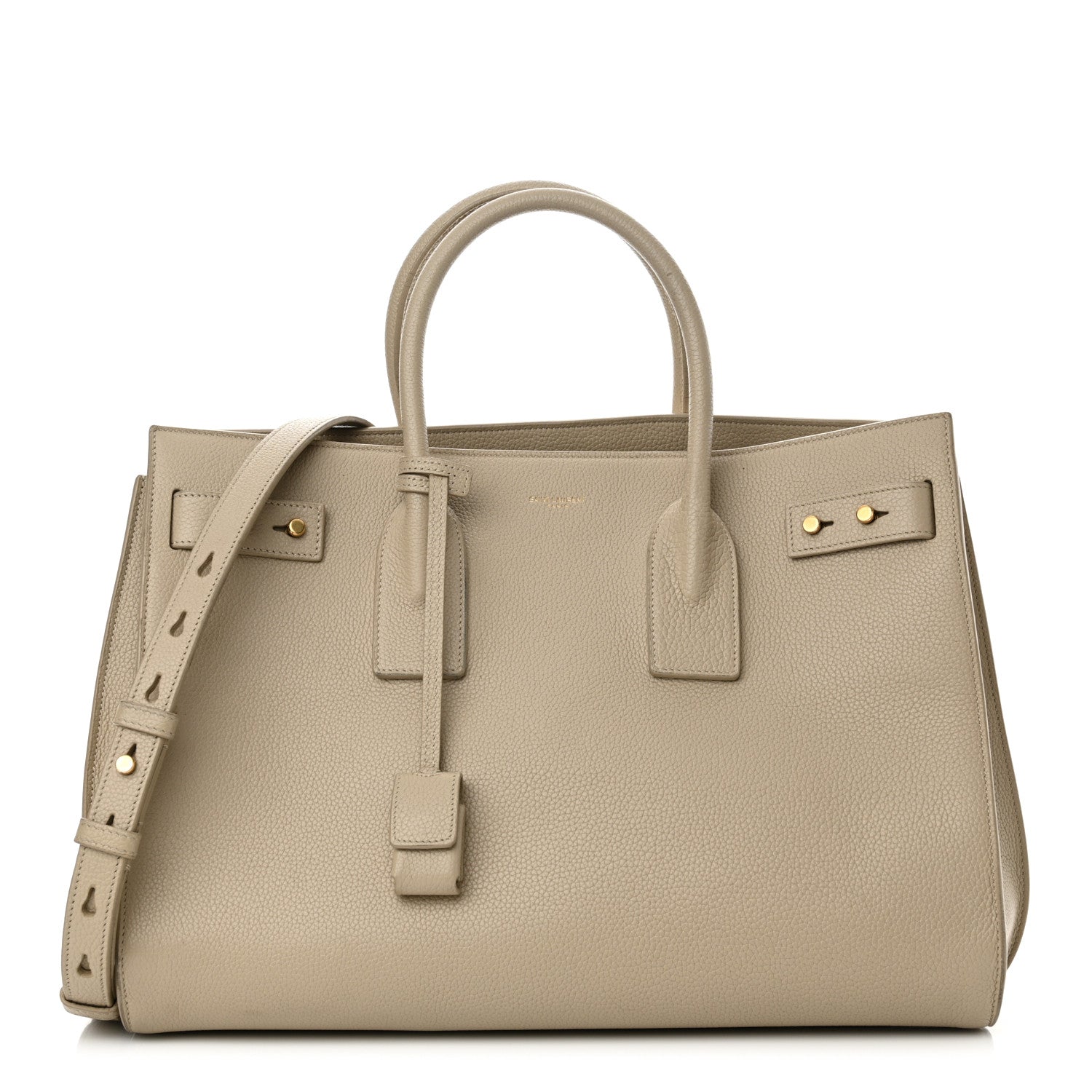 Saint Laurent Grained Calfskin Large Souple Sac De Jour Dark Beige 1 of 15