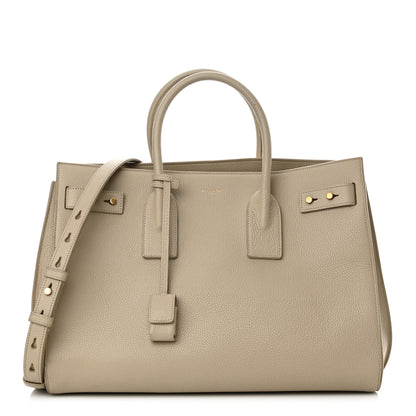 Saint Laurent Grained Calfskin Large Souple Sac De Jour Dark Beige 1 of 15