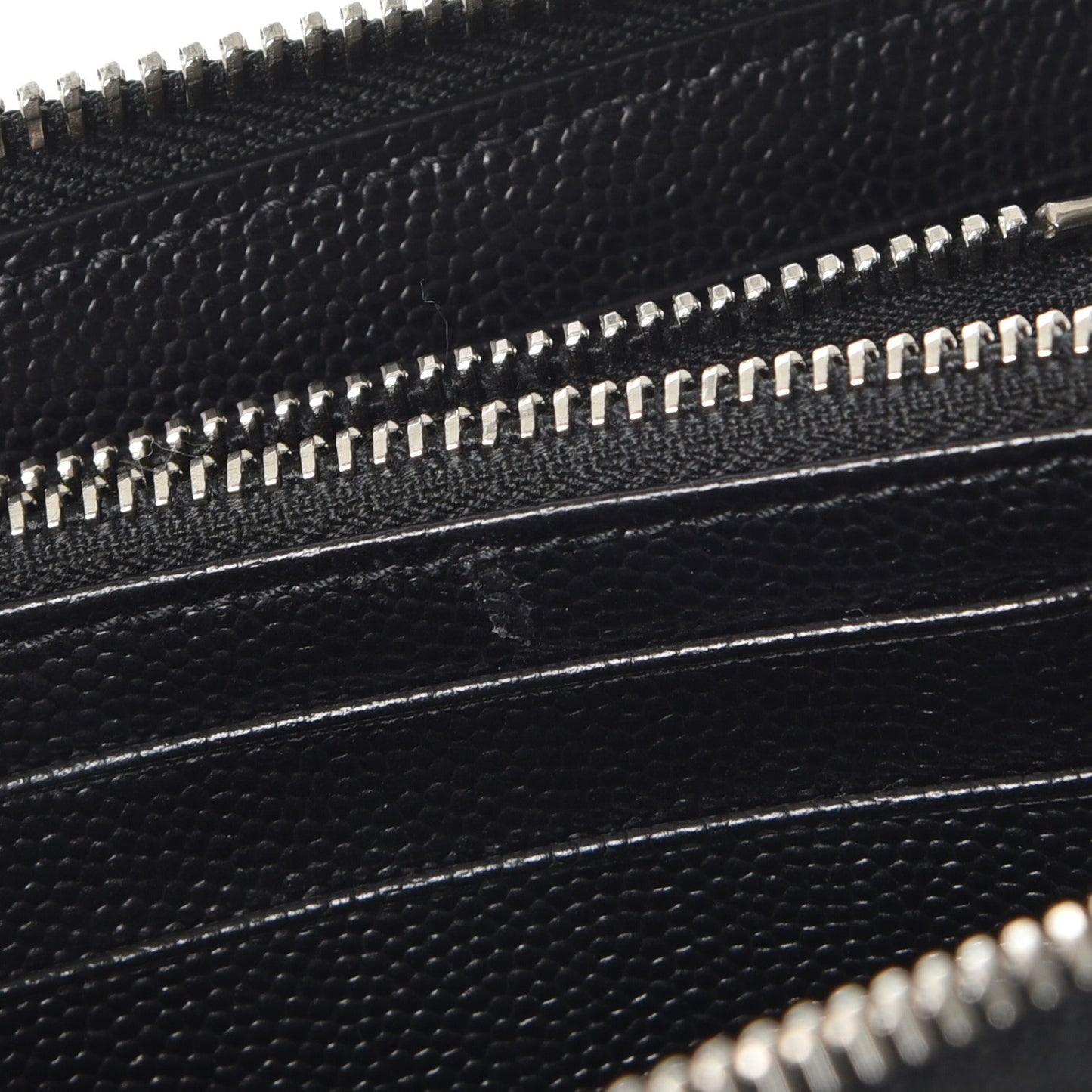 Grain De Poudre Matelasse Chevron Monogram Zip Around Wallet Black
