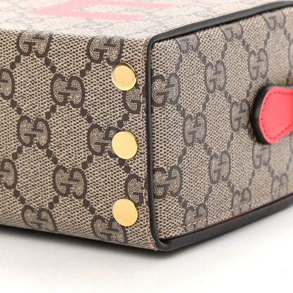 Gucci GG Supreme Monogram Moon Calfskin Love Valentines Day Padlock Case Beige Ebony New Geranium 9 of 12