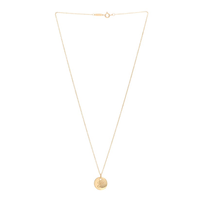 Tiffany 18K Yellow Gold Notes Letter E Disc Charm Pendant Necklace 3 of 4