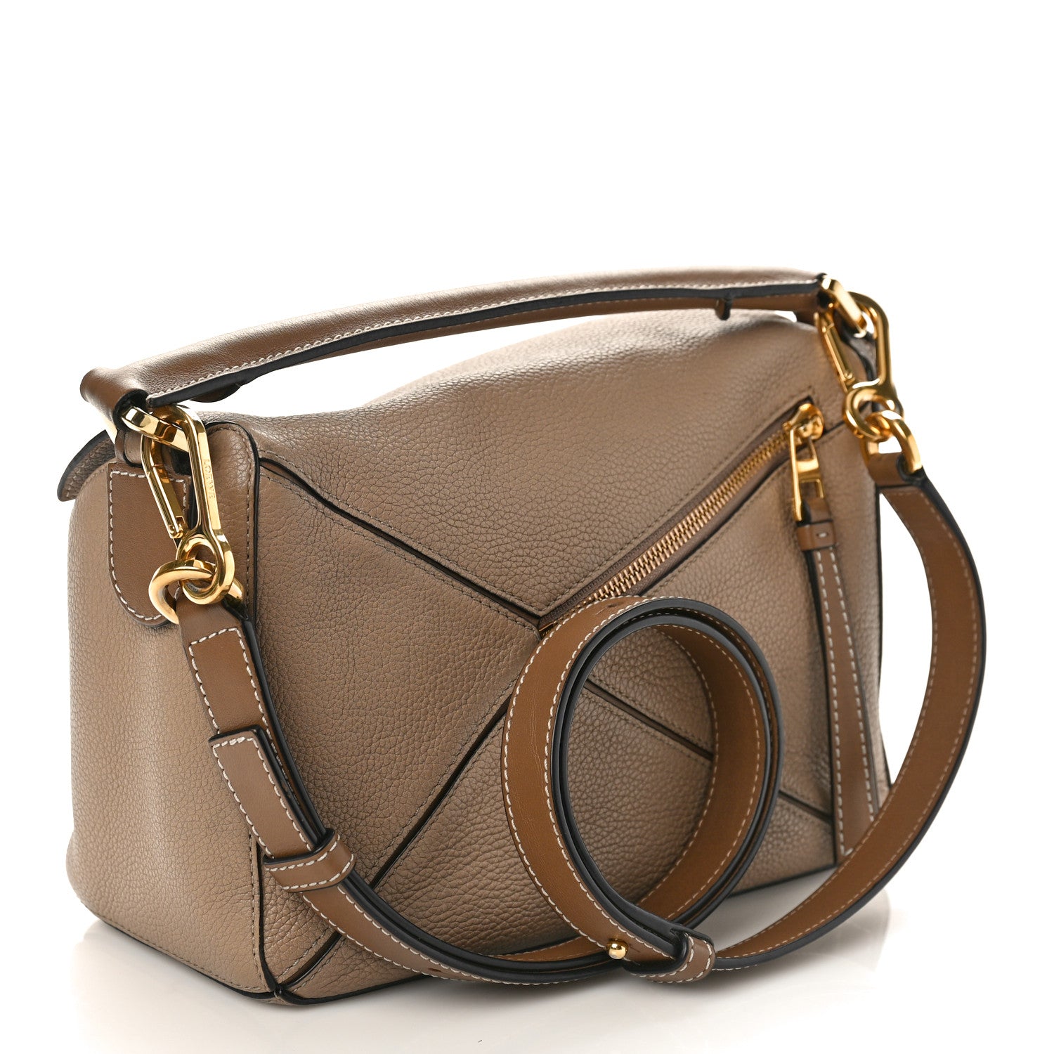 Loewe Grained Calfskin Small Puzzle Bag Sand Mink 2 of 8