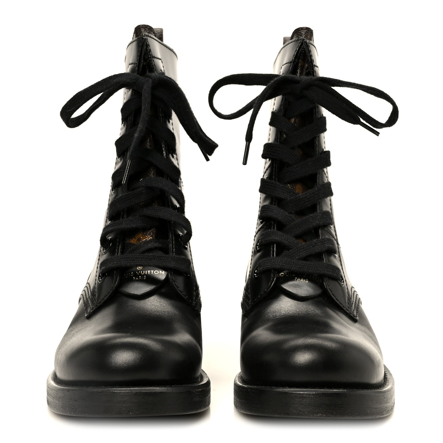 Calfskin Monogram Metropolis Flat Ranger Boots 37 Black