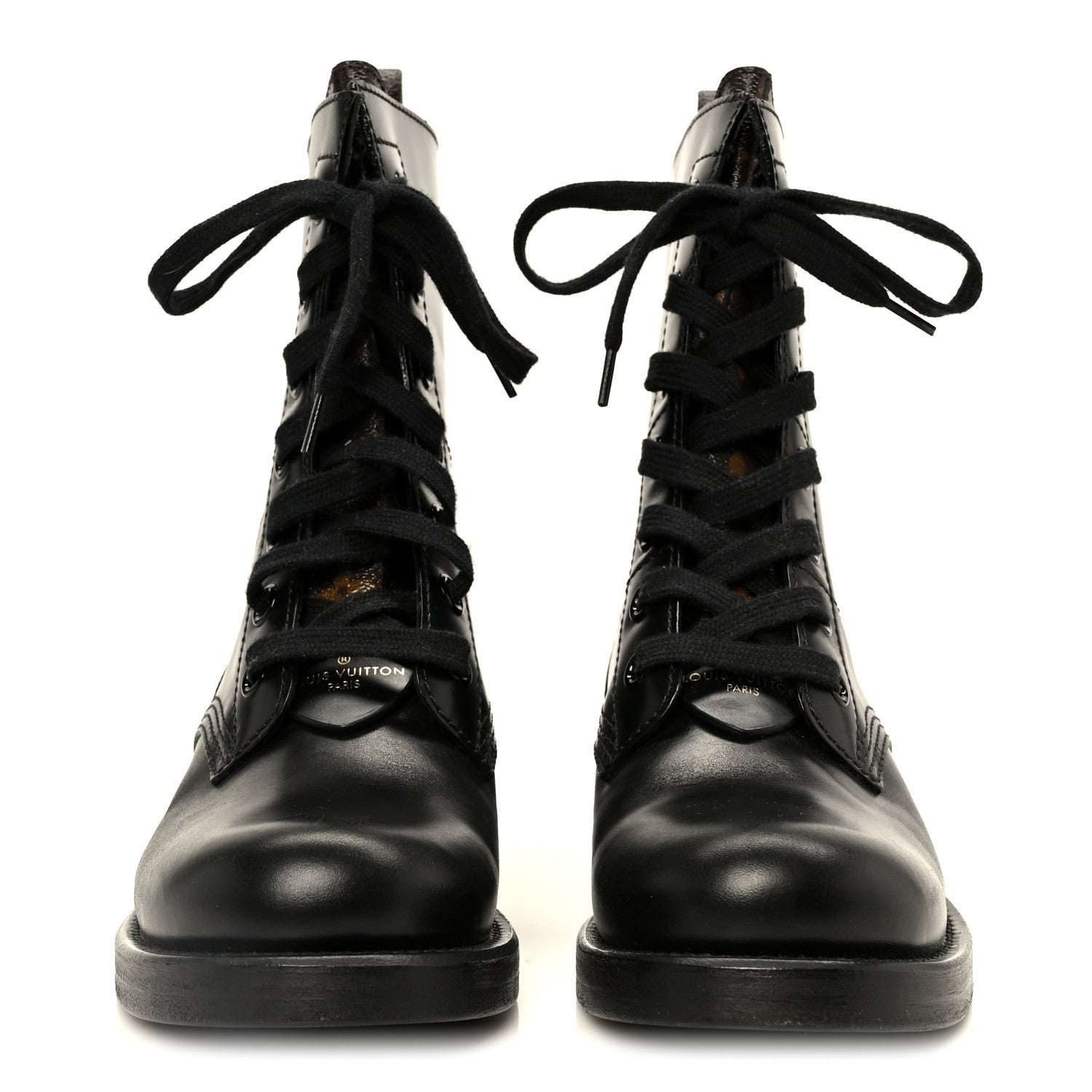 Louis Vuitton Calfskin Monogram Metropolis Flat Ranger Boots 37 Black 3 of 10