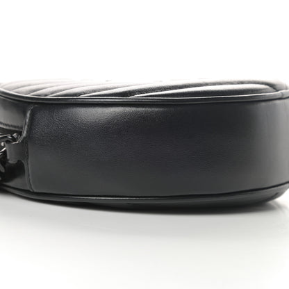 Saint Laurent Calfskin Matelasse Chevron Round Vinyle Camera Bag Black 9 of 13