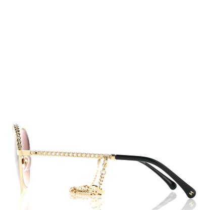 Chanel Chain Pantos Sunglasses 4242 Gold Brown 3 of 8