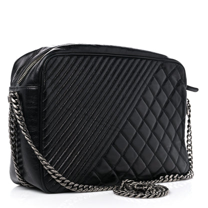 Chanel Glazed Calfskin Coco Boy Camera Case Black 2 of 14