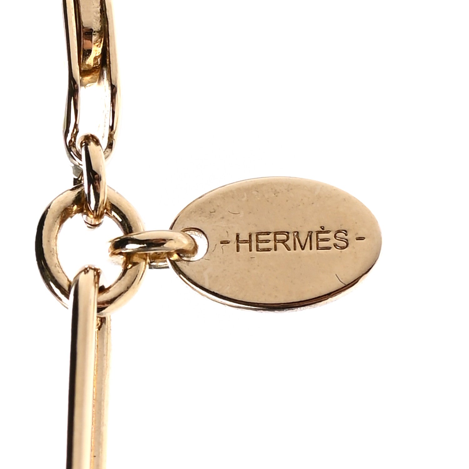 Hermes Permabrass Buffalo Horn Large Amulette Kelly Pendant Necklace 7 of 9