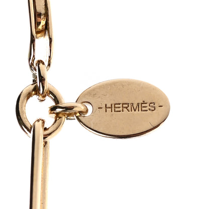 Hermes Permabrass Buffalo Horn Large Amulette Kelly Pendant Necklace 7 of 9