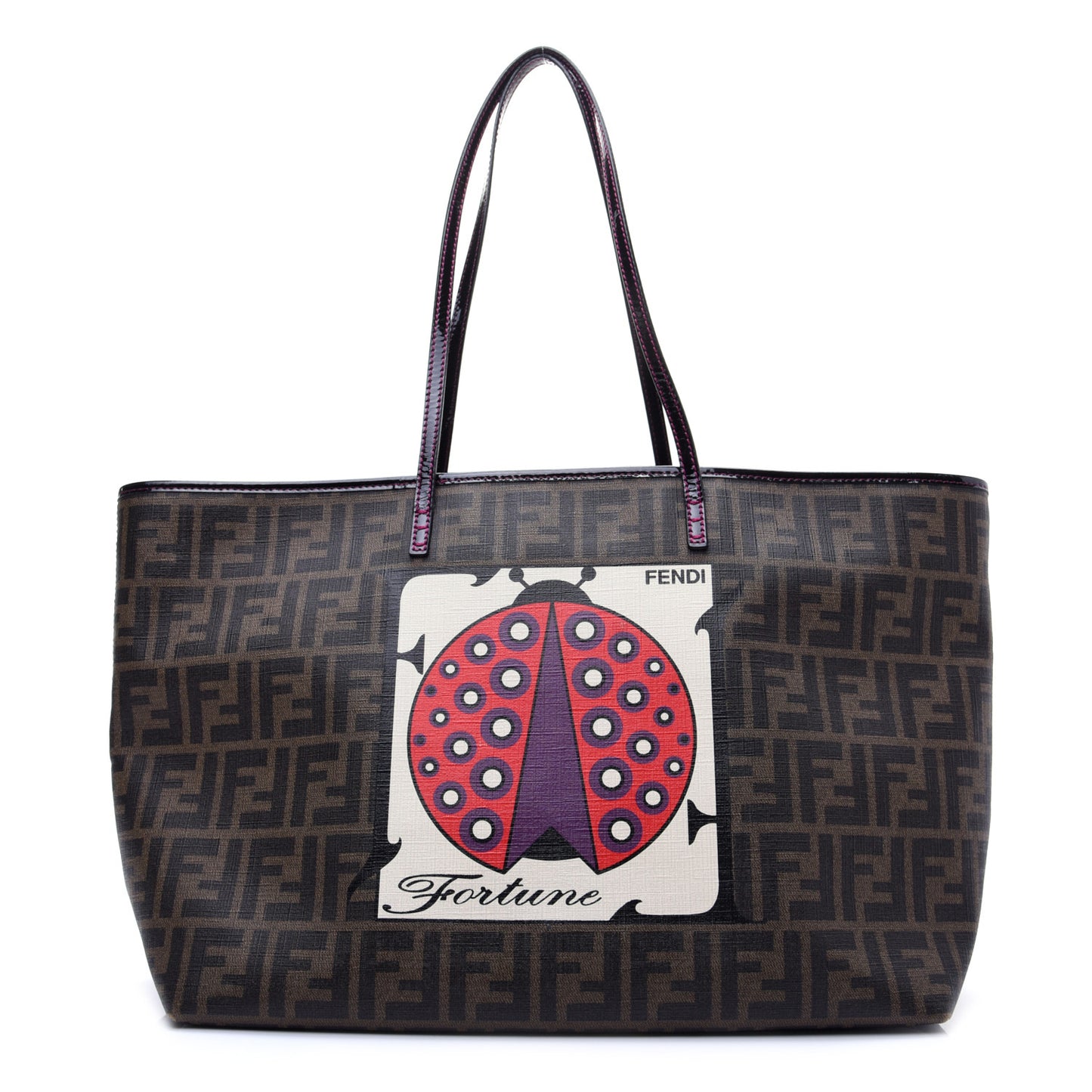 Zucca Spalmati Clover Lady Bug Roll Tote Tobacco