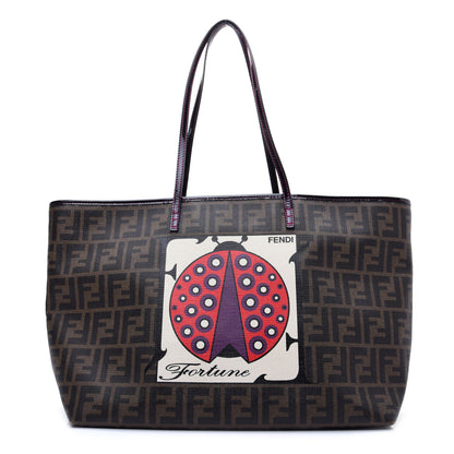 Fendi Zucca Spalmati Clover Lady Bug Roll Tote Tobacco 1 of 11