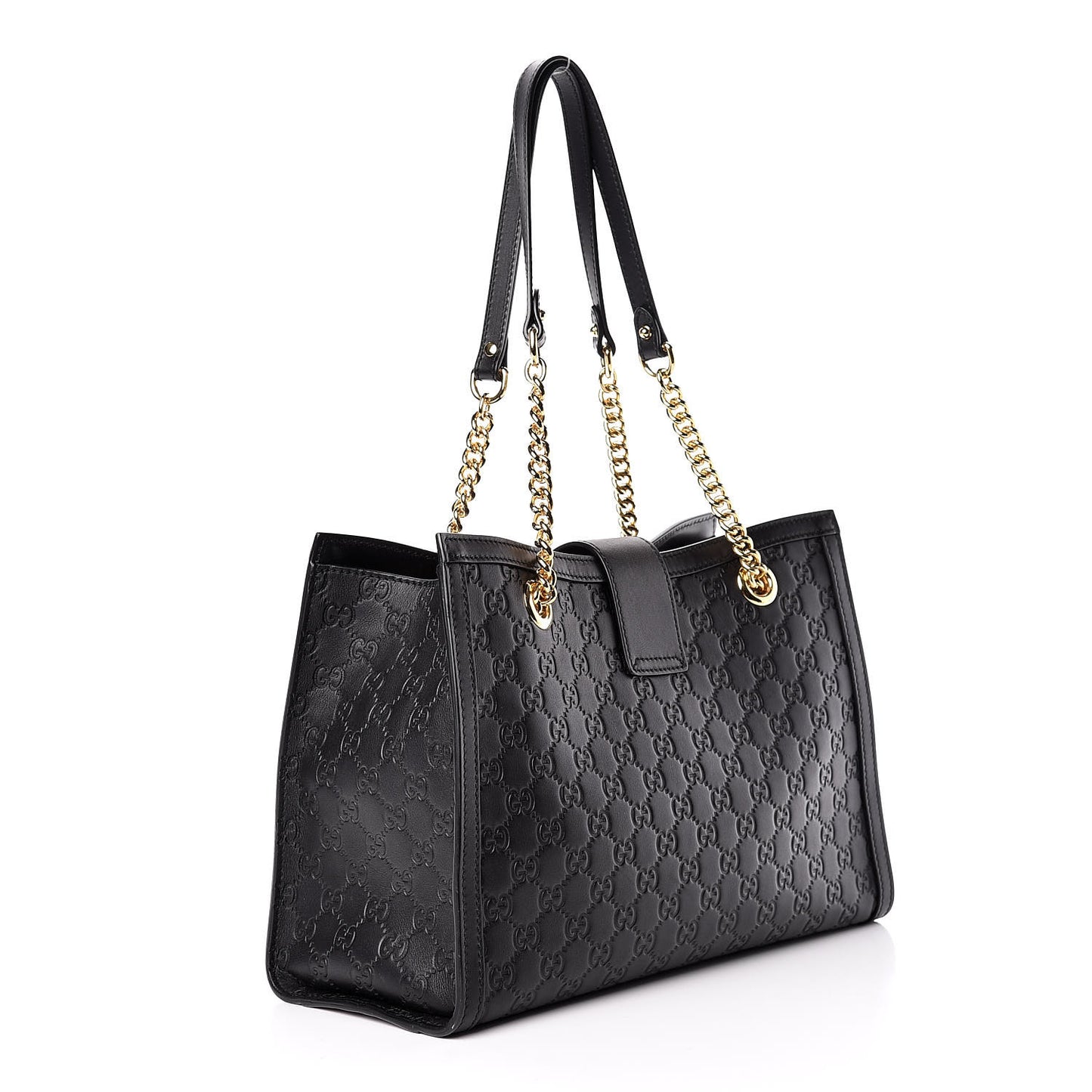 Guccissima Medium Padlock Tote Black