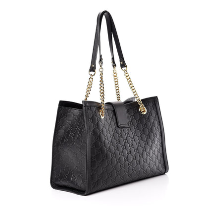 Gucci Guccissima Medium Padlock Tote Black 3 of 10
