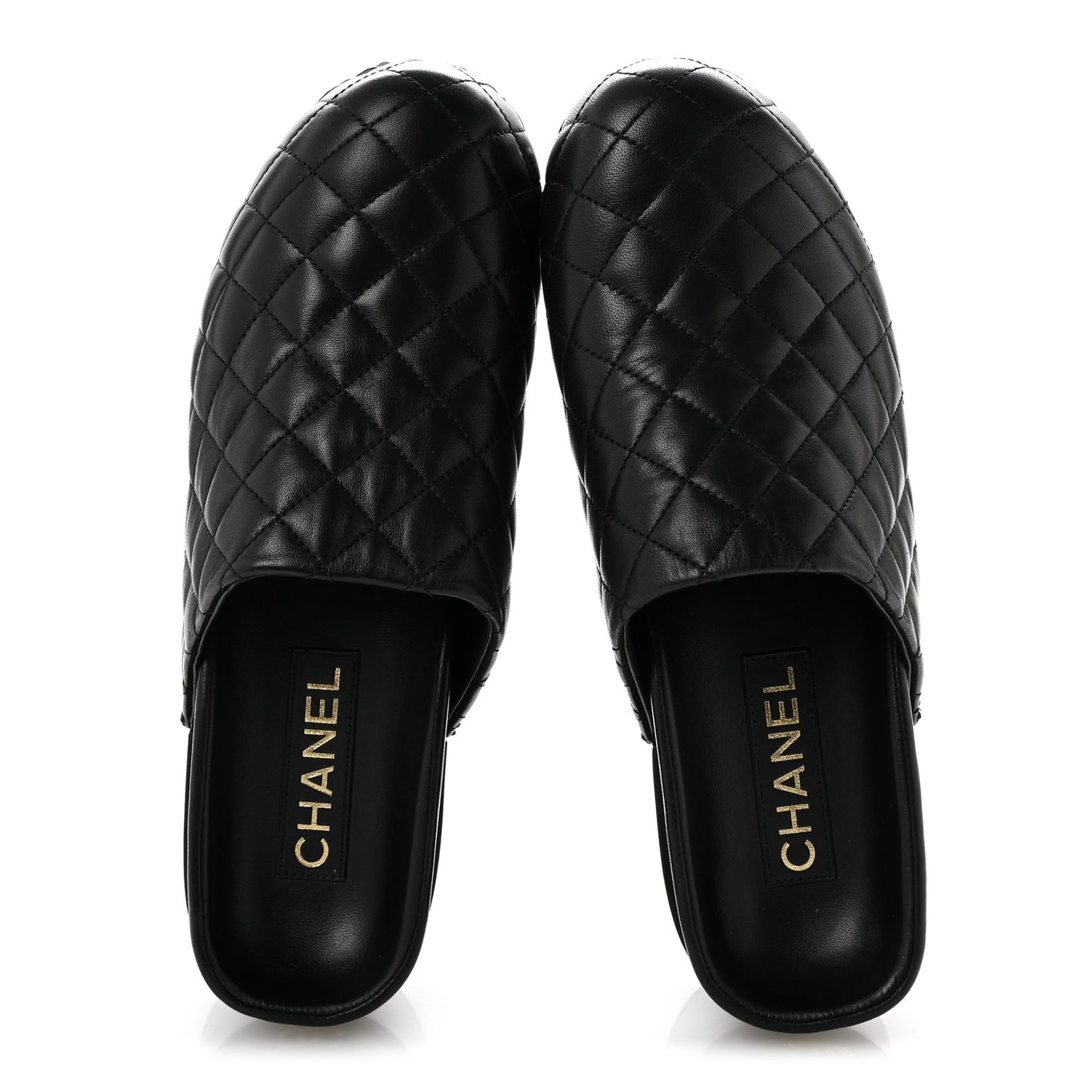 Lambskin Quilted CC Clogs 39 Black
