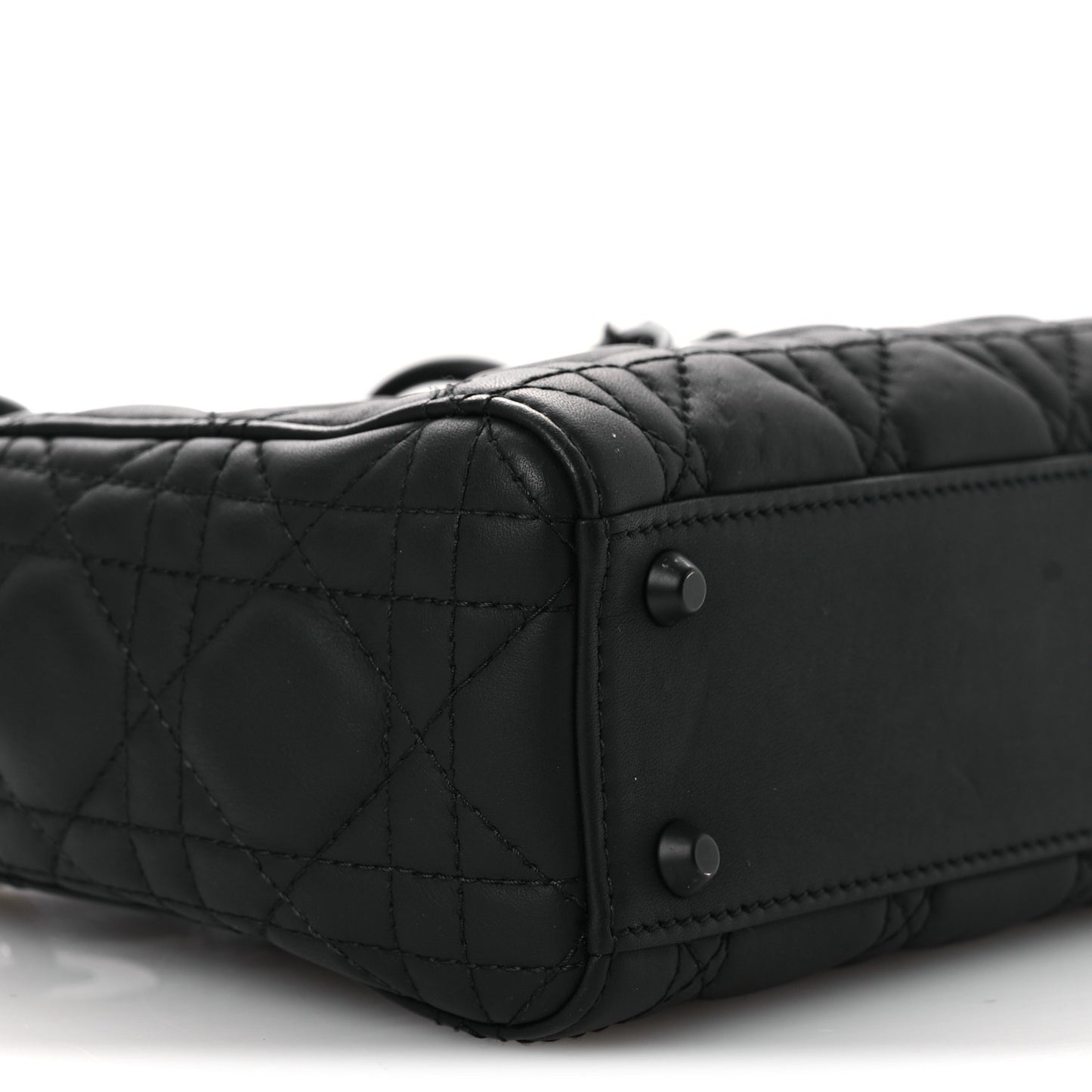 Ultra Matte Calfskin Cannage Mini Lady Dior Black