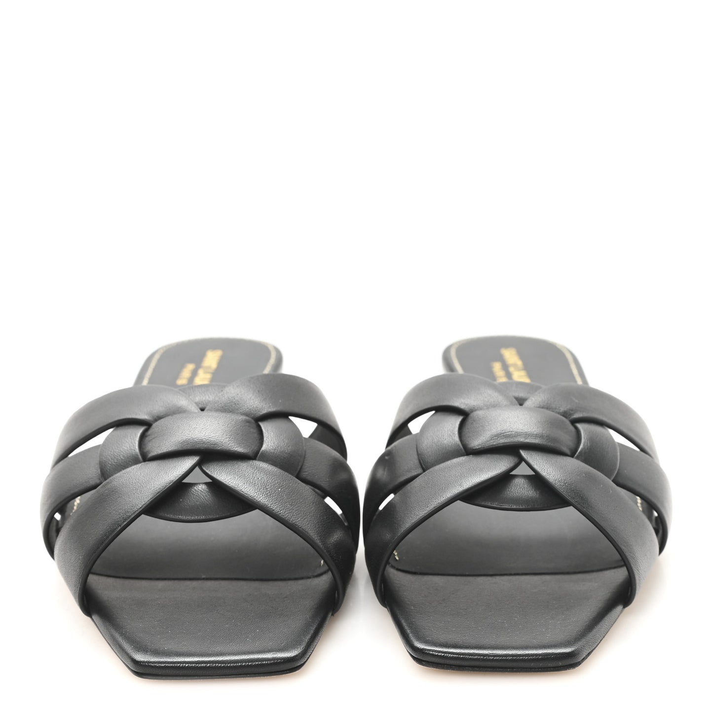 Calfskin Tribute 05 Slide Sandals 39.5 Black