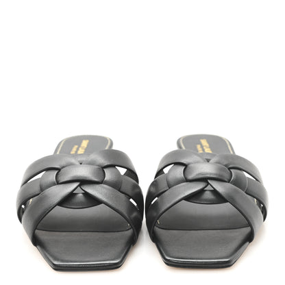 Saint Laurent Calfskin Tribute 05 Slide Sandals 39.5 Black 3 of 9