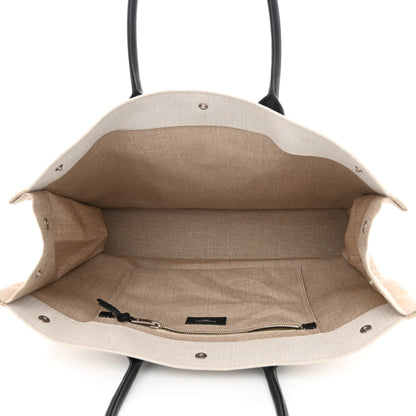Saint Laurent Linen Calfskin Rive Gauche Tote Optic White 5 of 10