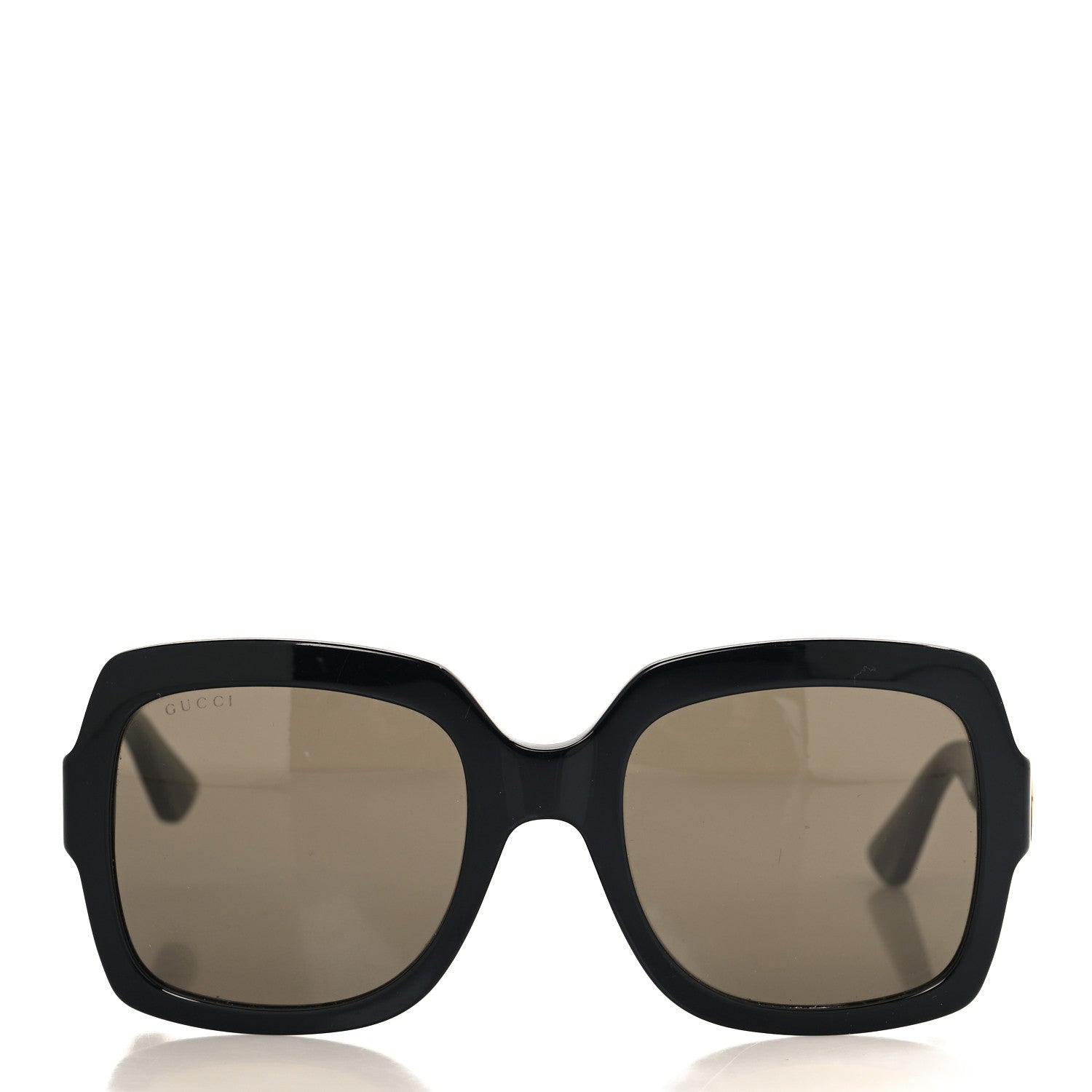 Gucci Acetate Square Frame Web Glitter Sunglasses GG0036S Black Green 2 of 7