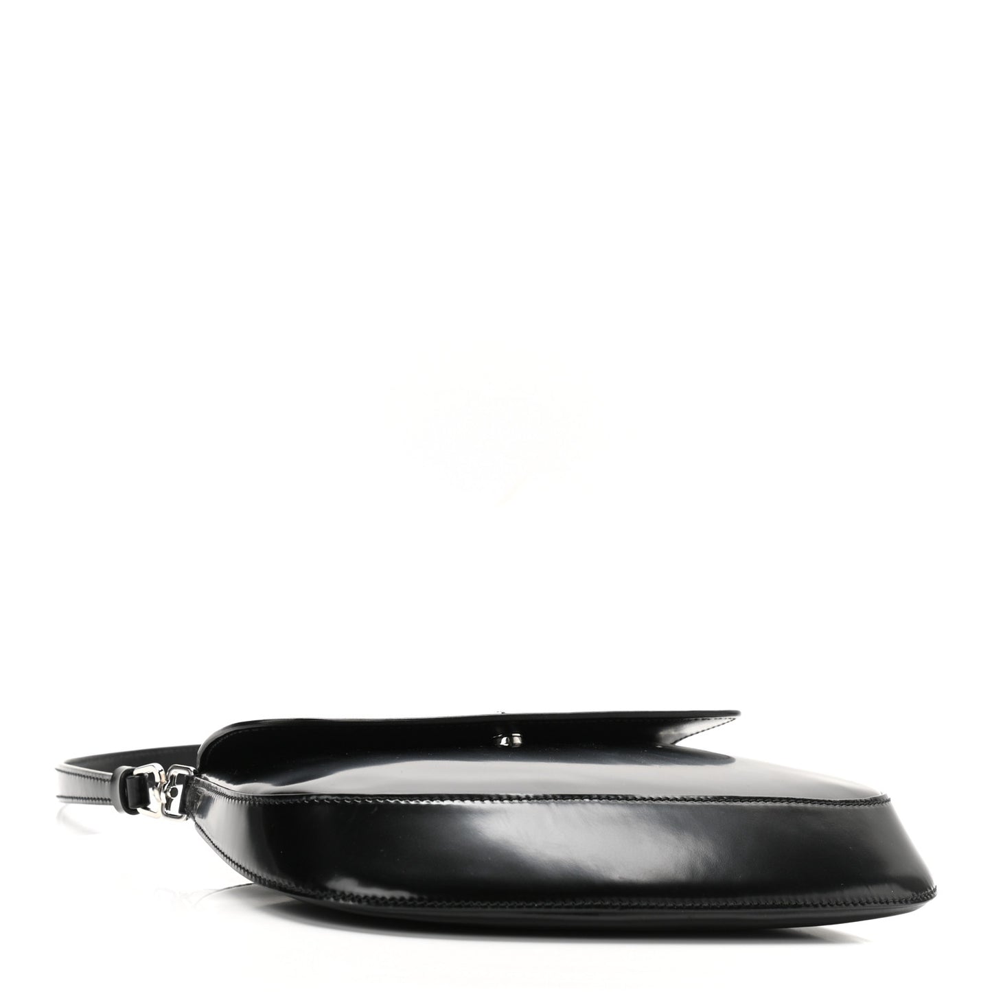 Spazzolato Cleo Flap Shoulder Bag Black